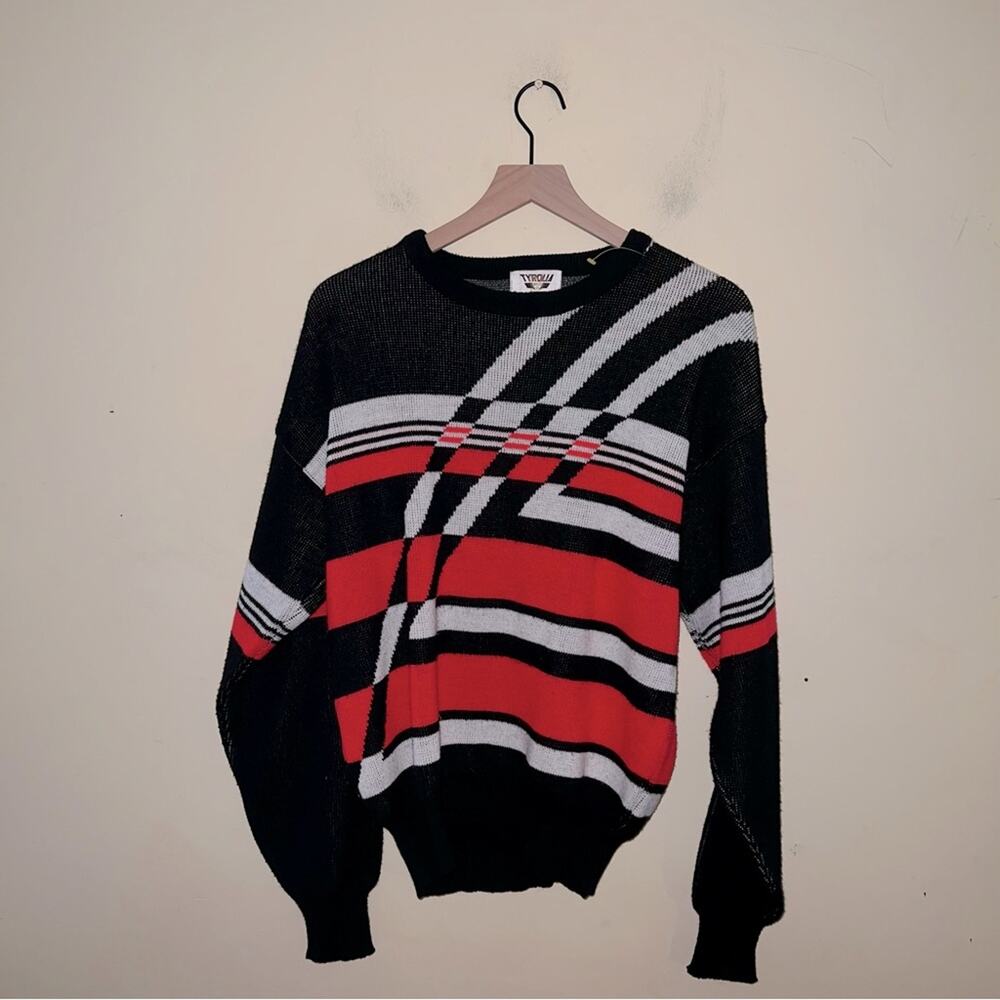 Vntg Tyrolla 80s Wool Blend Crewneck Sweater M - image 5